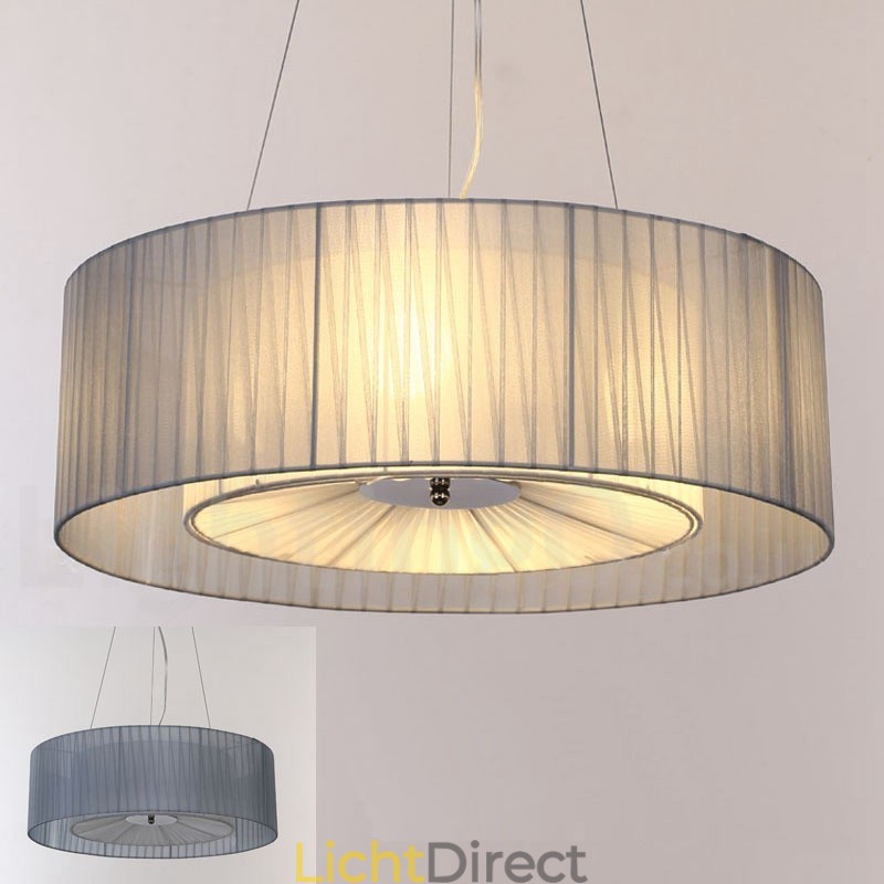 Drum 4-lichts hanglamp met stoffen kap
