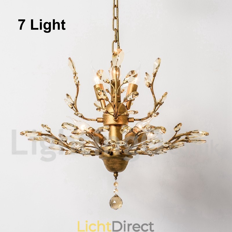 Kristallen ijzeren schilderij kroonluchter met kristallen moderne verlichtingslamp