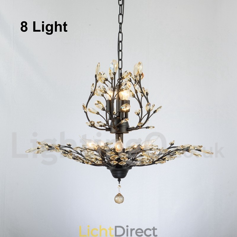 Kristallen ijzeren schilderij kroonluchter met kristallen moderne verlichtingslamp