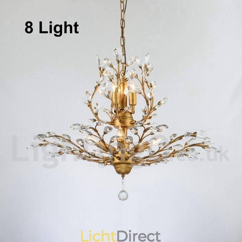 Kristallen ijzeren schilderij kroonluchter met kristallen moderne verlichtingslamp