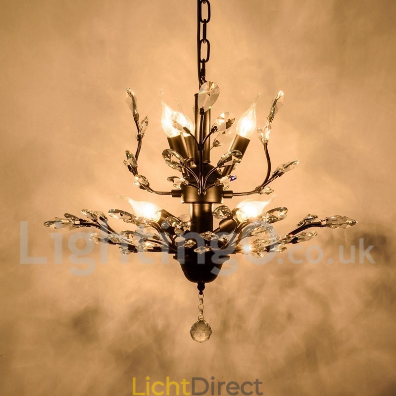 Kristallen ijzeren schilderij kroonluchter met kristallen moderne verlichtingslamp