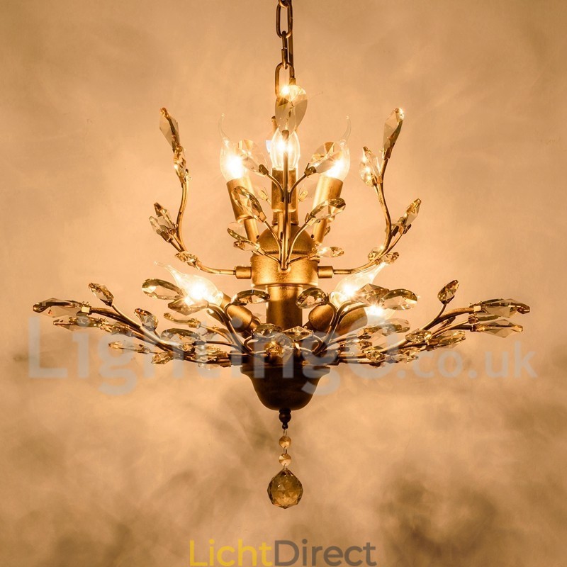 Kristallen ijzeren schilderij kroonluchter met kristallen moderne verlichtingslamp