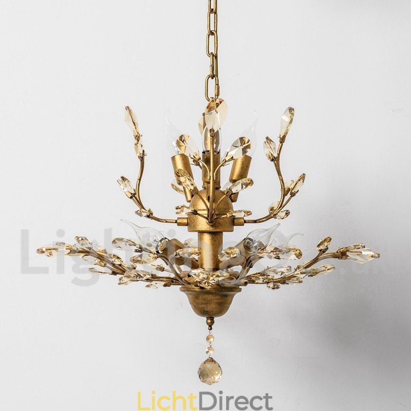 Kristallen ijzeren schilderij kroonluchter met kristallen moderne verlichtingslamp
