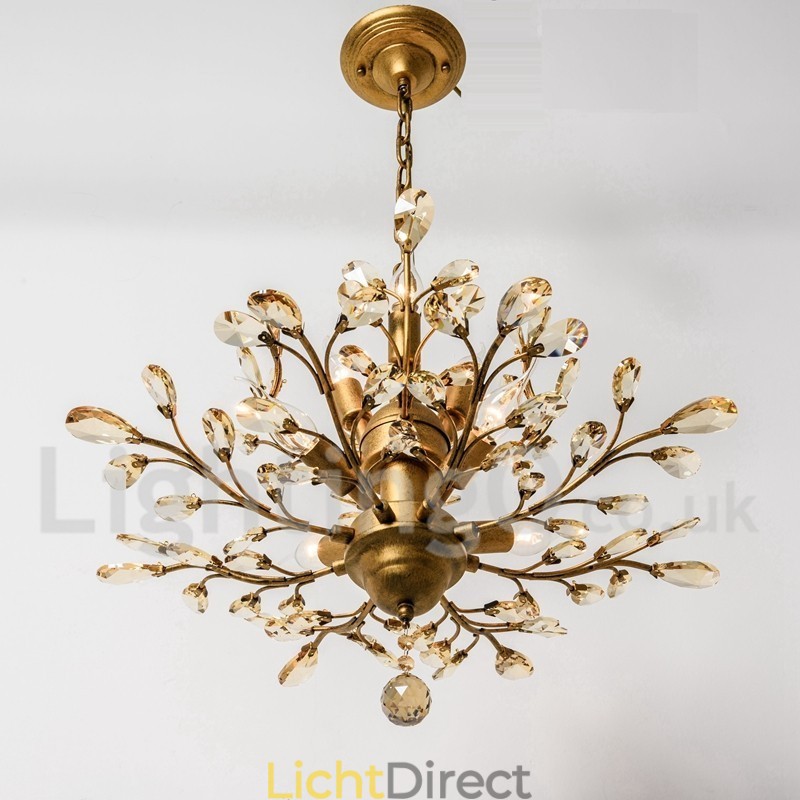 Kristallen ijzeren schilderij kroonluchter met kristallen moderne verlichtingslamp