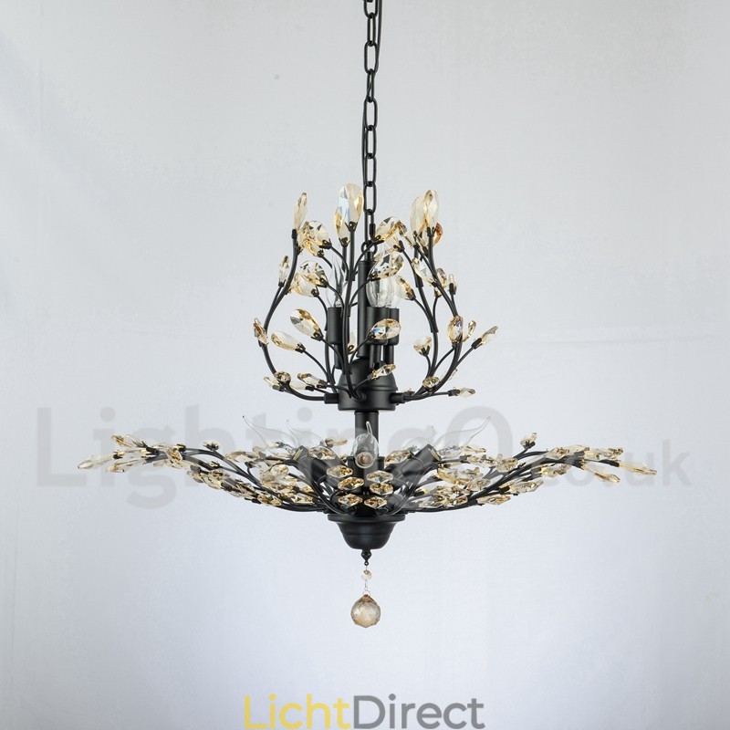 Kristallen ijzeren schilderij kroonluchter met kristallen moderne verlichtingslamp
