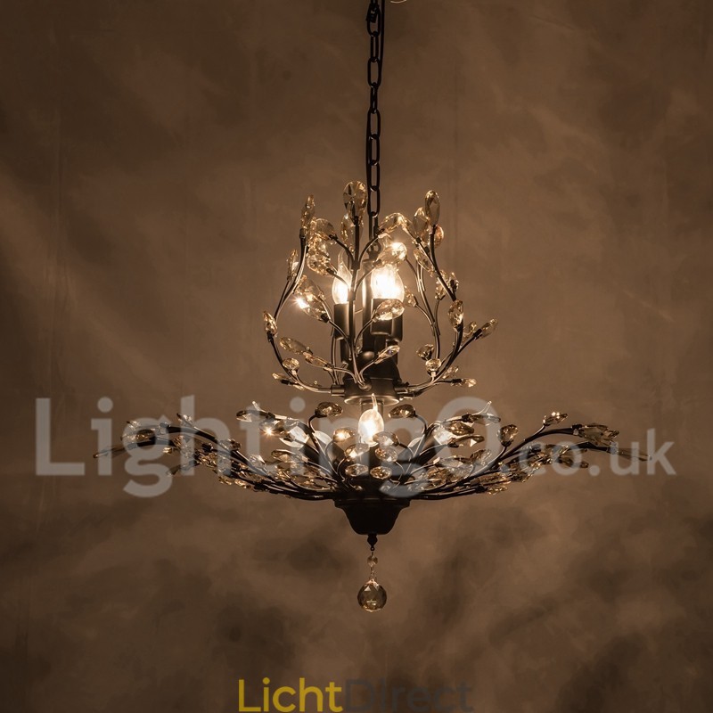 Kristallen ijzeren schilderij kroonluchter met kristallen moderne verlichtingslamp