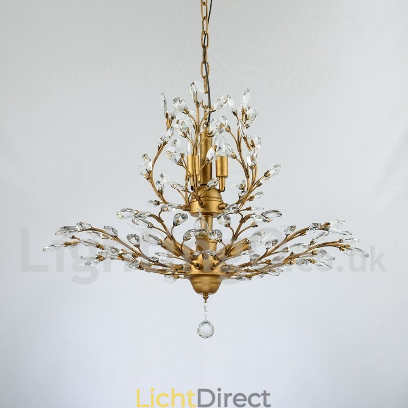 Kristallen ijzeren schilderij kroonluchter met kristallen moderne verlichtingslamp