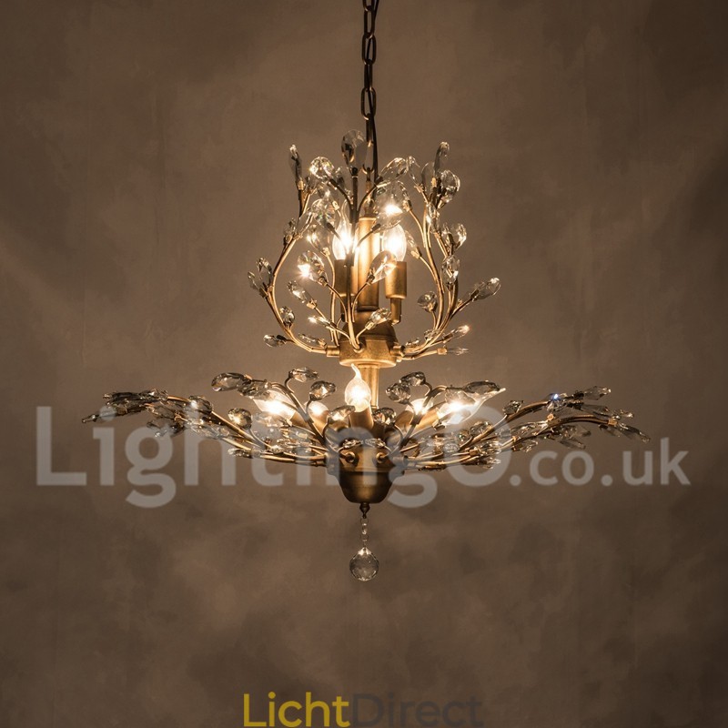 Kristallen ijzeren schilderij kroonluchter met kristallen moderne verlichtingslamp