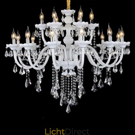 15 lampen retro witte kleur K9 heldere kristallen kaars kroonluchter 15 lampen retro witte kleur K9 heldere kristallen kaars kroonluchter