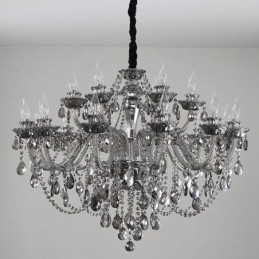 18 lampen Retro grijze kleur K9 kristal kaars grote kroonluchter
