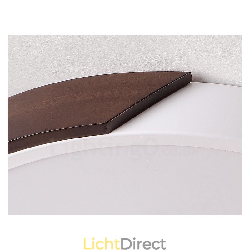 Retro Walnoot Kleur Hout Ultra Dunne Ronde Dimbare Plafondlampen met Acryl Kap Kan Ook Als Wandlamp Worden Gebruikt