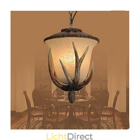 Kroonluchter met enkele kop en hanglamp Kroonluchter met enkele kop en hanglamp