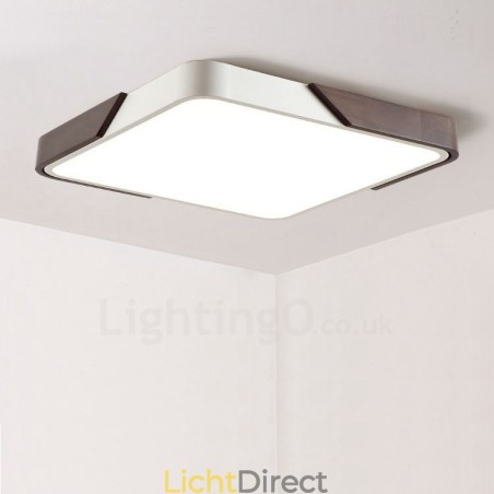 Retro Walnoot Kleur Hout Ultra Dunne Vierkante Dimbare Plafondlampen met Acryl Kap Kan Ook Als Wandlamp Worden Gebruikt Retro Walnoot Kleur Hout Ultra Dunne Vierkante Dimbare Plafondlampen met Acryl Kap Kan Ook Als Wandlamp Worden Gebruikt