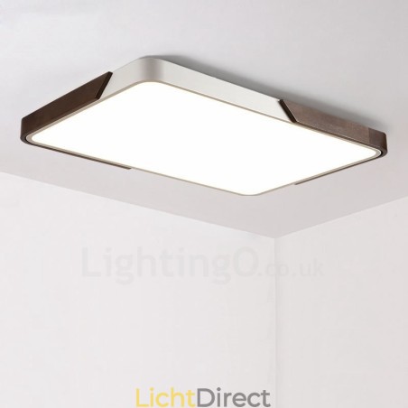 Retro Walnoot Kleur Hout Ultra Dunne Rechthoekige Dimbare Plafondlampen met Acryl Kap Kan Ook Als Wandlamp Worden Gebruikt Retro Walnoot Kleur Hout Ultra Dunne Rechthoekige Dimbare Plafondlampen met Acryl Kap Kan Ook Als Wandlamp Worden Gebruikt