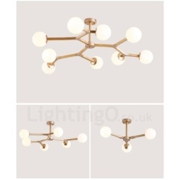 Houten Nordic Modern Magic Bean Wood Molecular Kroonluchter met Glazen Kapjes