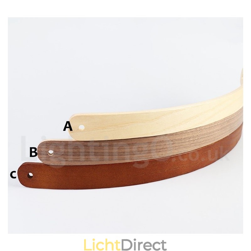 Multi Wood Colours Ring Moderne Hedendaagse Hanglamp met Acryl Kap