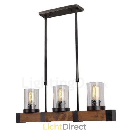 3 Licht Vintage Houten Kroonluchter Industriële Wind Loft Houten Lineaire Hanglamp 3 Licht Vintage Houten Kroonluchter Industriële Wind Loft Houten Lineaire Hanglamp