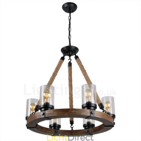 6 Licht Ring Vintage Houten Kroonluchter Industriële Wind Loft Houten Lineaire Hanglamp 6 Licht Ring Vintage Houten Kroonluchter Industriële Wind Loft Houten Lineaire Hanglamp