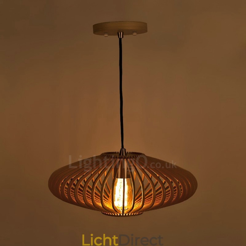 1 Licht Lantaarn Vintage Houten Kroonluchter Industriële Wind Loft Houten Lineaire Hanglamp