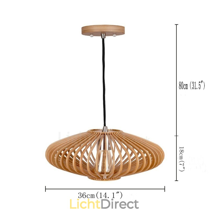 1 Licht Lantaarn Vintage Houten Kroonluchter Industriële Wind Loft Houten Lineaire Hanglamp