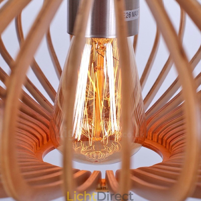 1 Licht Lantaarn Vintage Houten Kroonluchter Industriële Wind Loft Houten Lineaire Hanglamp