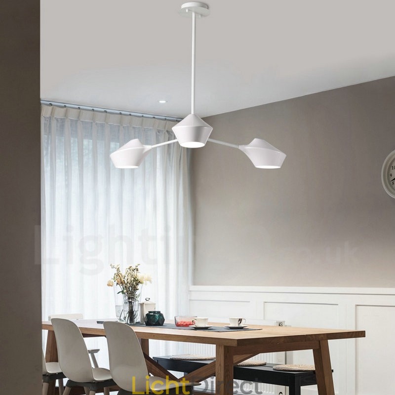 Lineaire Retro Kroonluchter 3 Lichts met Acryl Schaduwen Buiten Garage