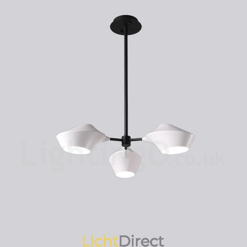 Lineaire Retro Kroonluchter 3 Lichts met Acryl Schaduwen Buiten Garage