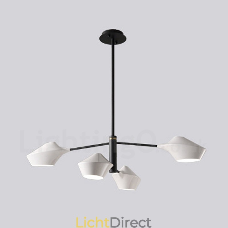 Twee lagen lineaire retro kroonluchter 4 lichts met acryl kappen buiten garage