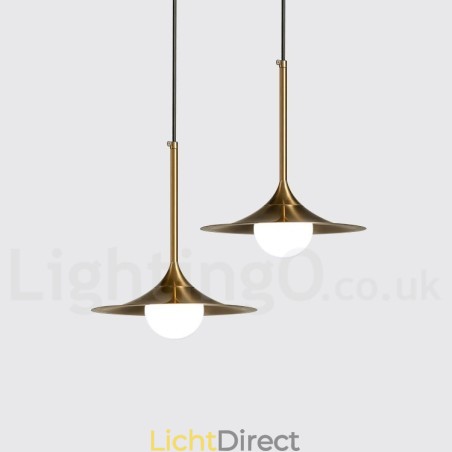 1 Lichte industriële stijl gouden mini-stijl gegalvaniseerde geschilderde afwerking hanglamp met glazen kap 1 Lichte industriële stijl gouden mini-stijl gegalvaniseerde geschilderde afwerking hanglamp met glazen kap