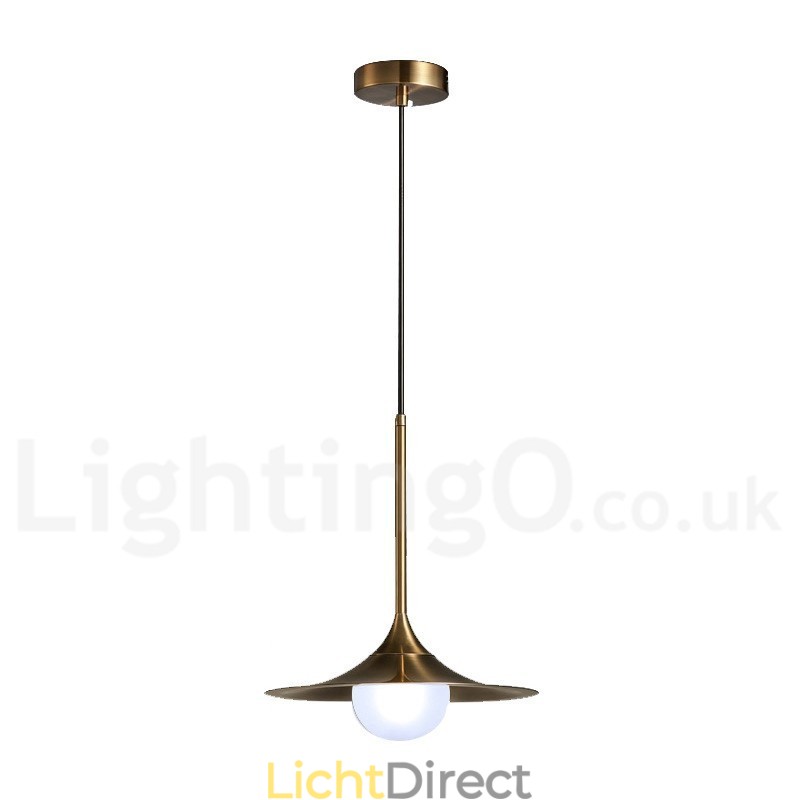 1 Lichte industriële stijl gouden mini-stijl gegalvaniseerde geschilderde afwerking hanglamp met glazen kap