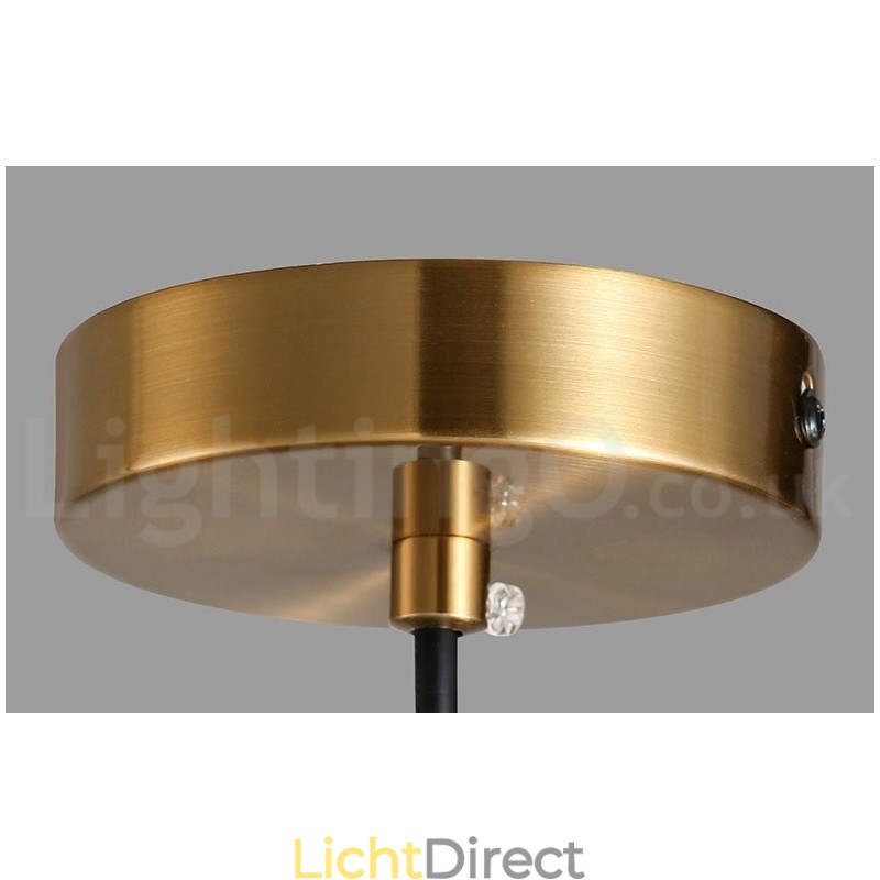 1 Lichte industriële stijl gouden mini-stijl gegalvaniseerde geschilderde afwerking hanglamp met glazen kap