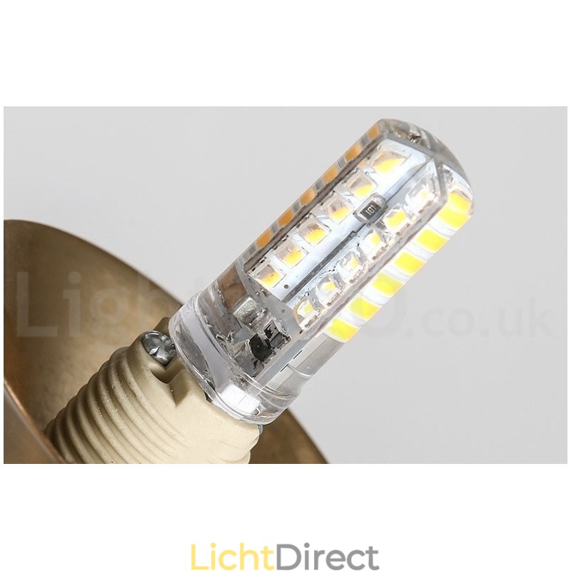 1 Lichte industriële stijl gouden mini-stijl gegalvaniseerde geschilderde afwerking hanglamp met glazen kap