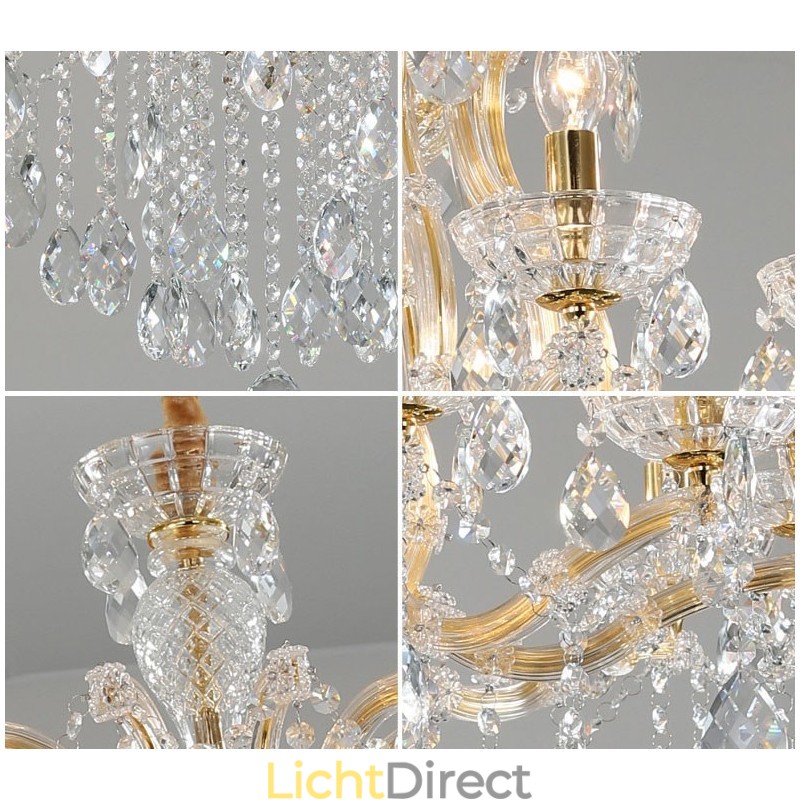18 (12+6) Licht Gouden Kristallen Kaars Kroonluchter