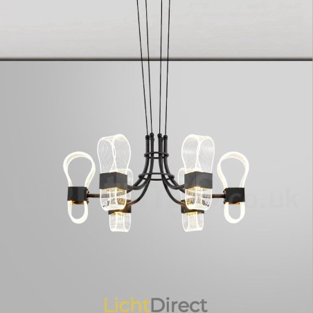 6-lichts Nordic Post Modern Design kroonluchter met acryl kappen 6-lichts Nordic Post Modern Design kroonluchter met acryl kappen