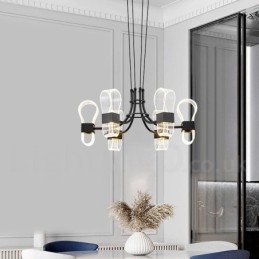 6-lichts Nordic Post Modern Design kroonluchter met acryl kappen