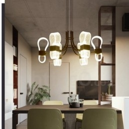 6-lichts Nordic Post Modern Design kroonluchter met acryl kappen