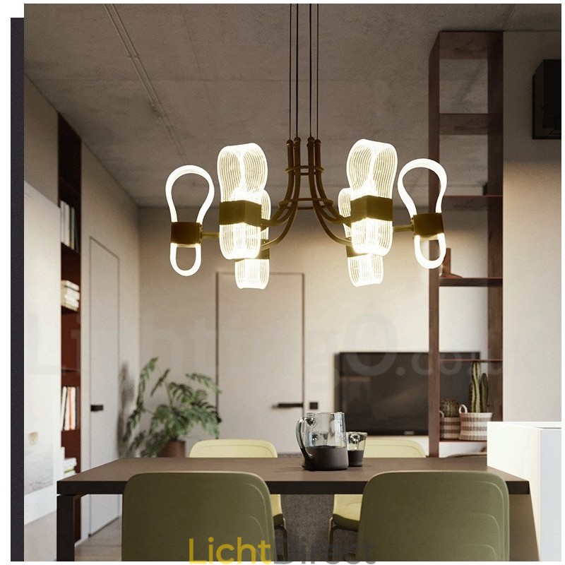 6-lichts Nordic Post Modern Design kroonluchter met acryl kappen