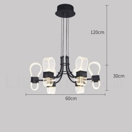 6-lichts Nordic Post Modern Design kroonluchter met acryl kappen