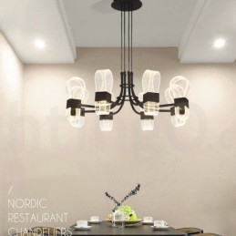 8-lichts Nordic Post Modern 2021 Design Kroonluchter met Acrylkappen