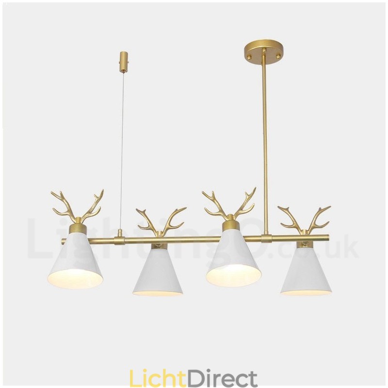 4-lichts Nordic Macaron moderne gewei kroonluchter