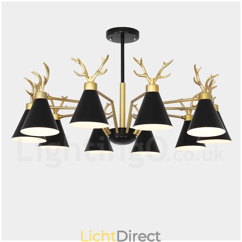 10 Lichts Nordic Macaron Moderne Gewei Kroonluchter
