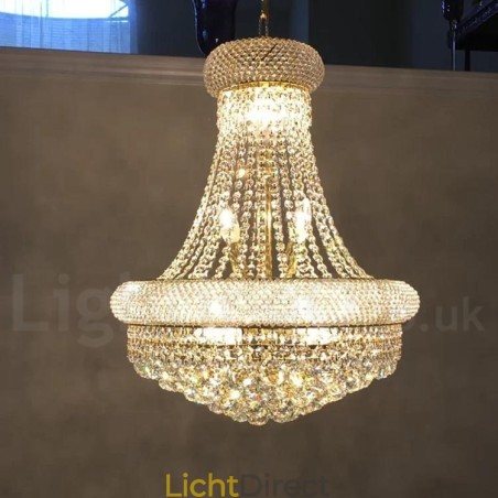 2-laags ronde traditionele klassieke K9-kristallen metalen kroonluchter voor