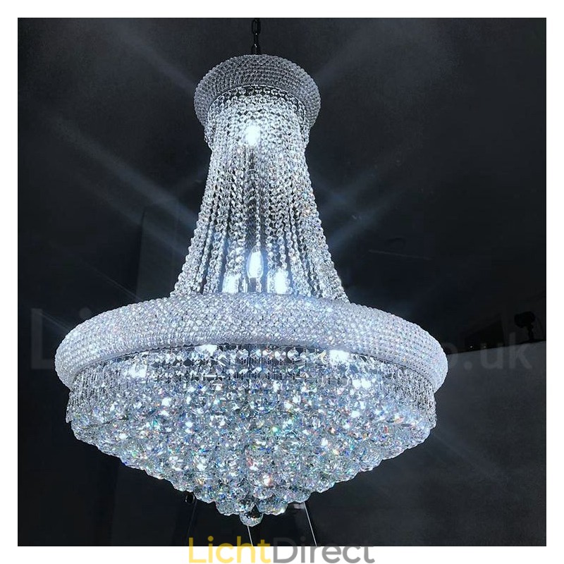 2-laags ronde traditionele klassieke K9-kristallen metalen kroonluchter voor