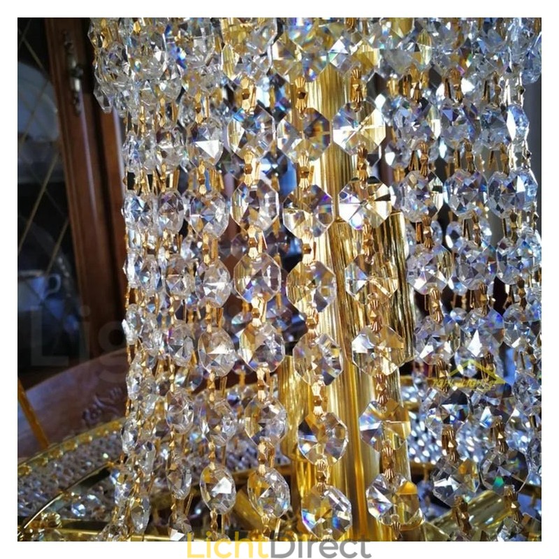 2-laags ronde traditionele klassieke K9-kristallen metalen kroonluchter voor