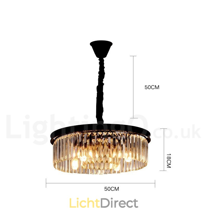Postmoderne luxe ronde K9 kristallen hanglamp kroonluchter tentoonstellingshal