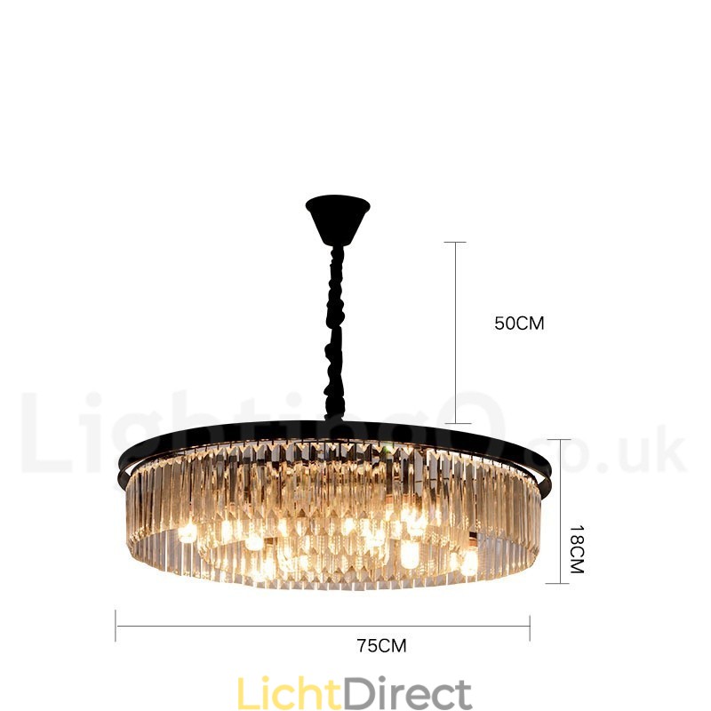 Postmoderne luxe ronde K9 kristallen hanglamp kroonluchter tentoonstellingshal