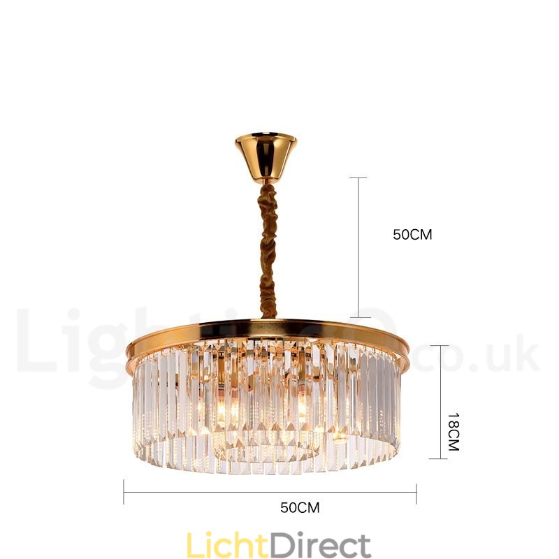 Postmoderne luxe ronde K9 kristallen hanglamp kroonluchter tentoonstellingshal