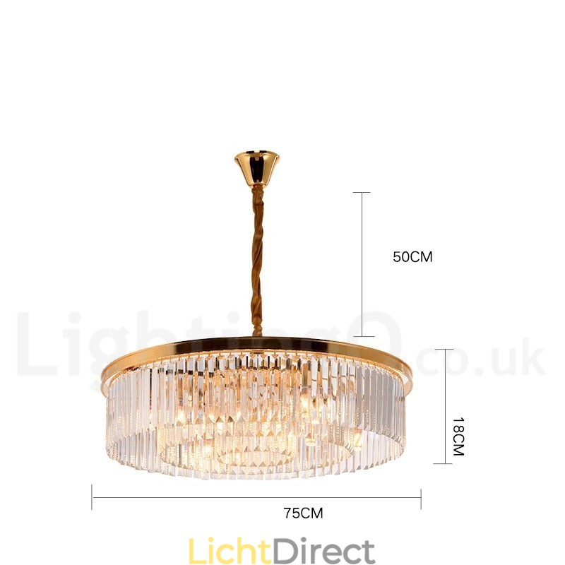 Postmoderne luxe ronde K9 kristallen hanglamp kroonluchter tentoonstellingshal