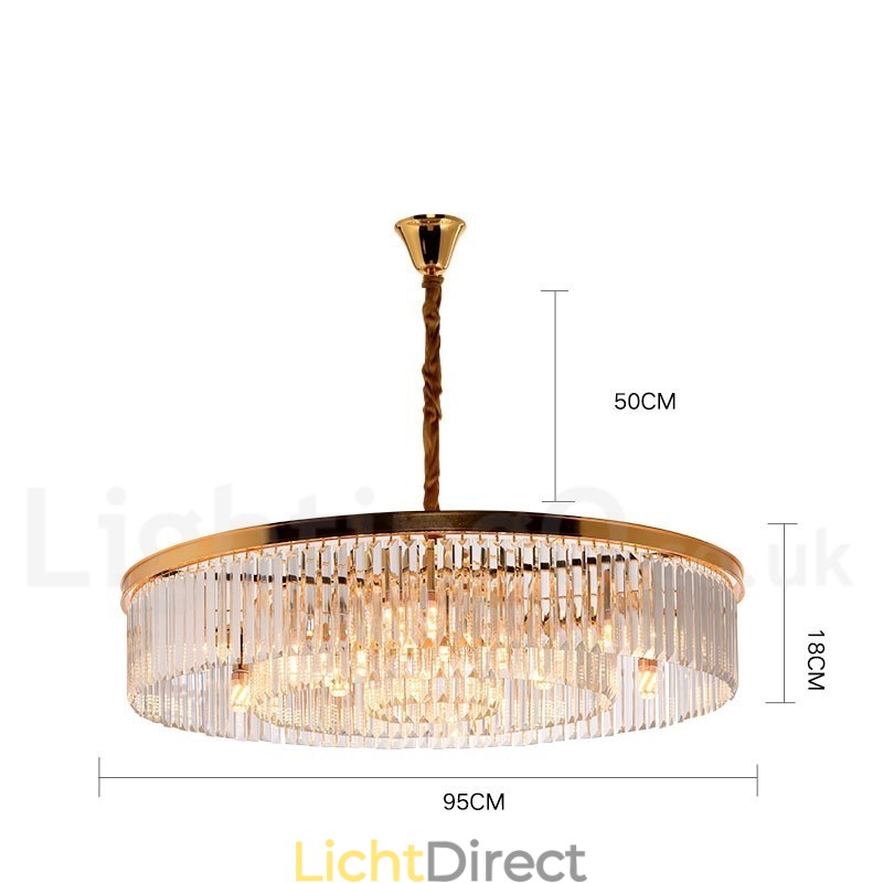 Postmoderne luxe ronde K9 kristallen hanglamp kroonluchter tentoonstellingshal