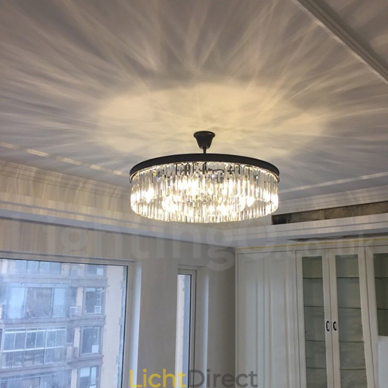 Postmoderne luxe ronde K9 kristallen hanglamp kroonluchter tentoonstellingshal